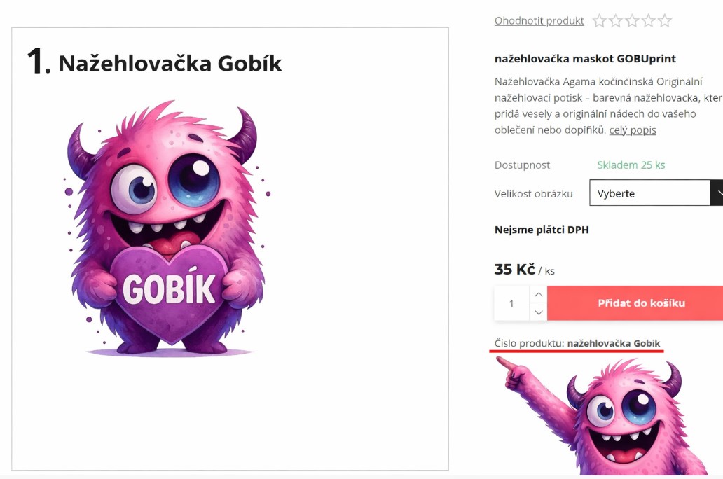 číslo produktu