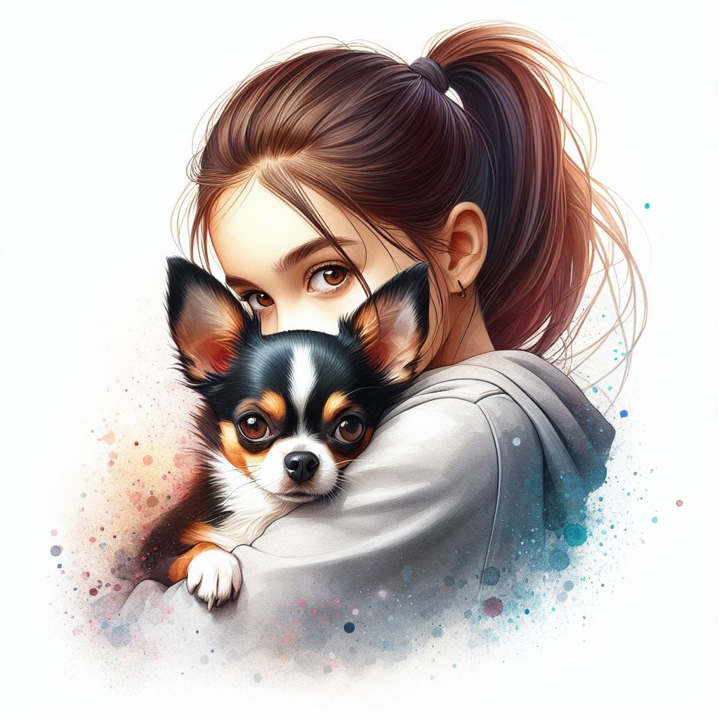 dívka a čivava