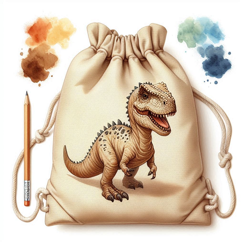 vak na záda s potiskem dinosaura