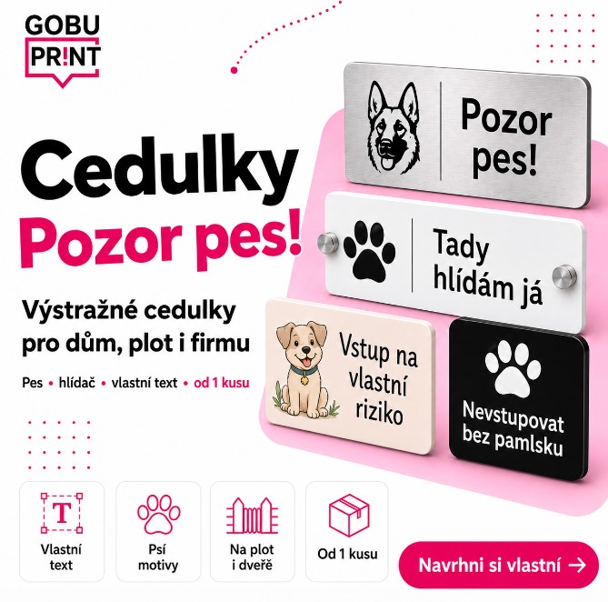 Cedulky - pozor pes