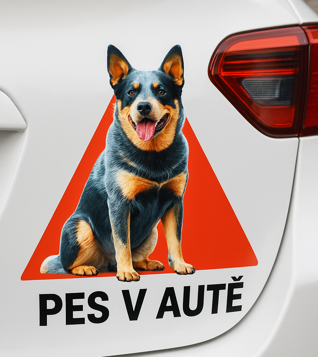 Samolepka pes v autě