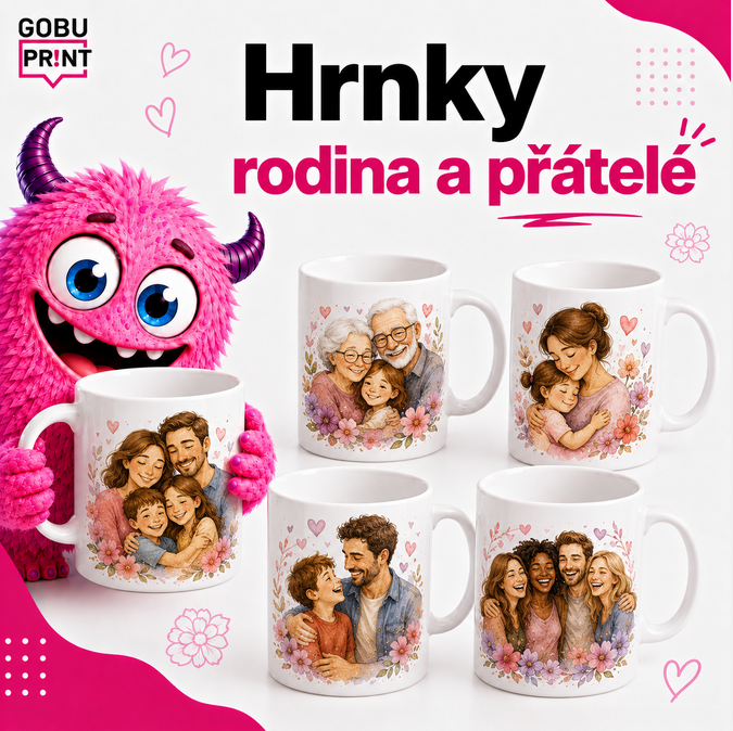 Hrnky s motivem rodina a přátelé