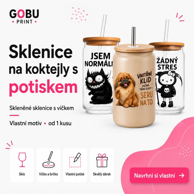 Sklenice na koktejly s potiskem