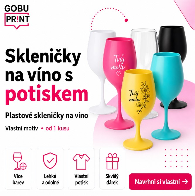 Sklenice na víno s potiskem