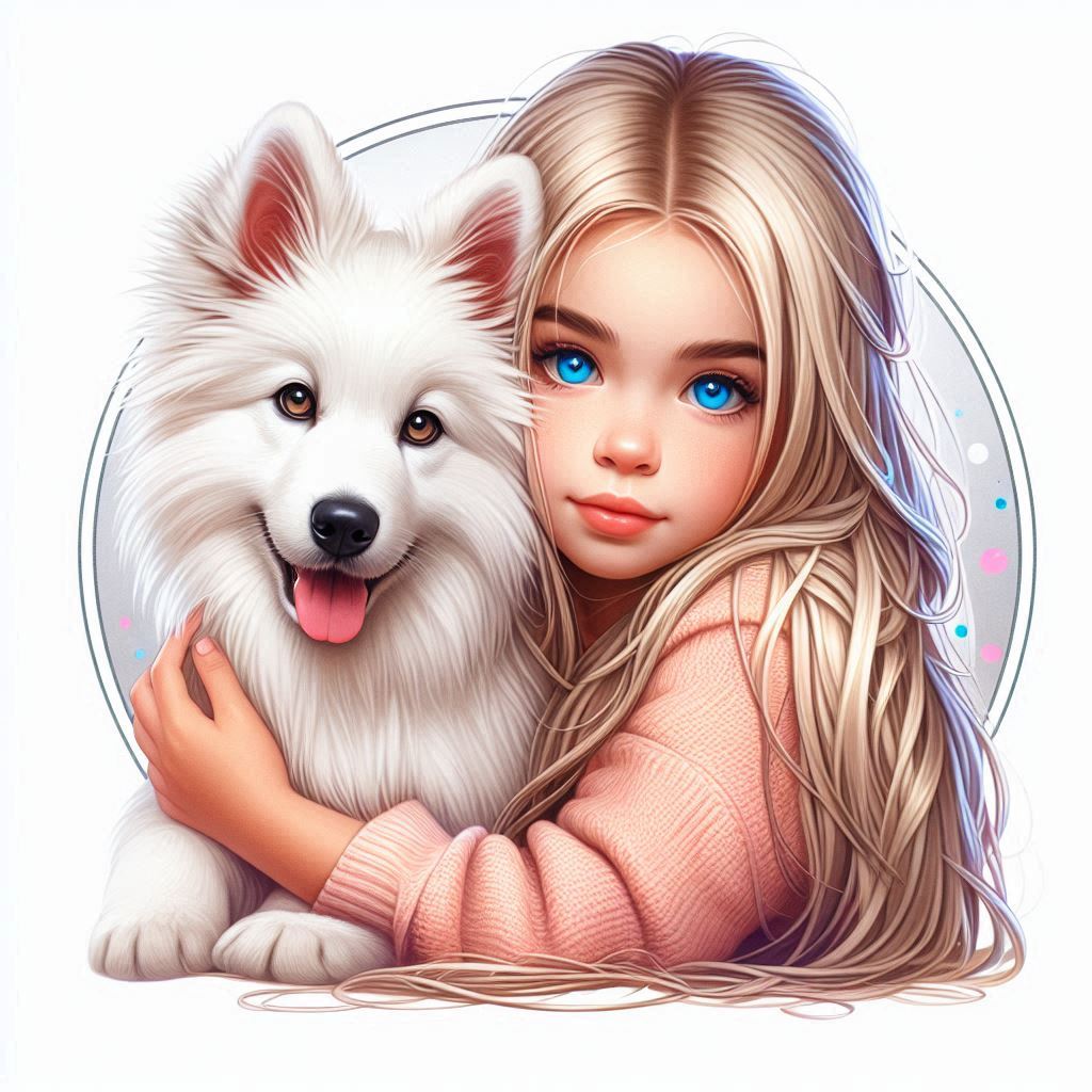 dívka a švýcarský ovčák