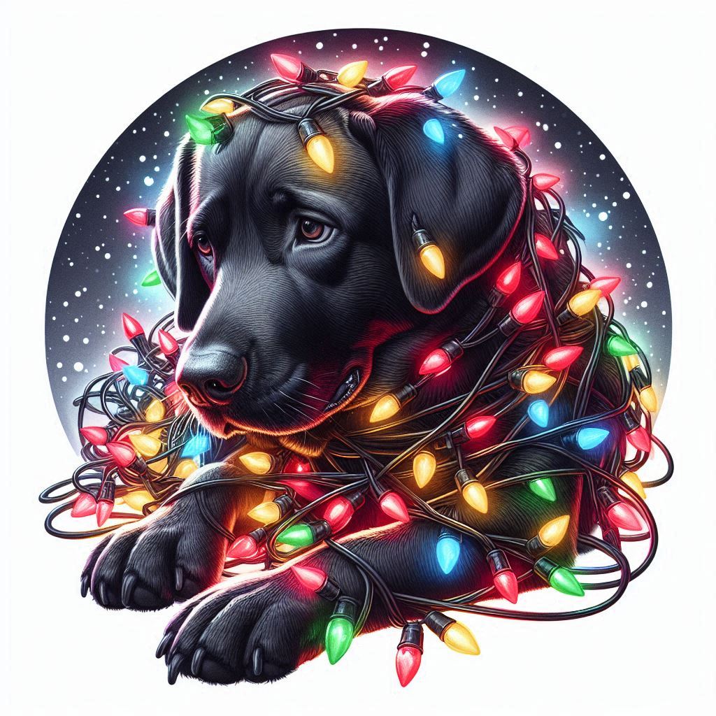 Labrador a světýlka