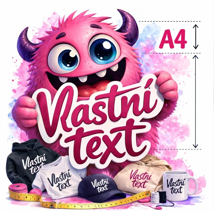 2.Nažehlovací nápis na textil – vlastní text