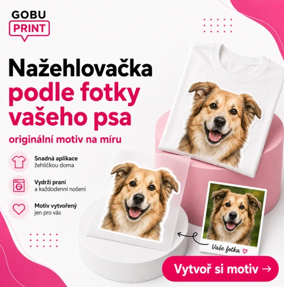Nažehlovačka psa z vlastního obrázku nebo fotografie