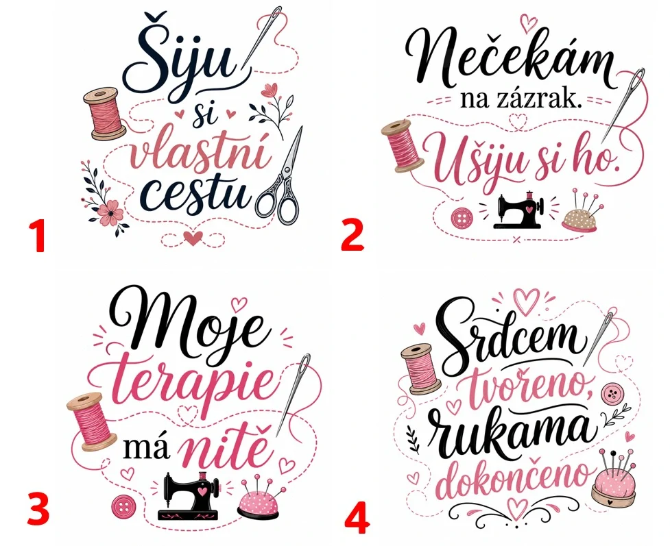 Švadlenka a texty - 4 motivy