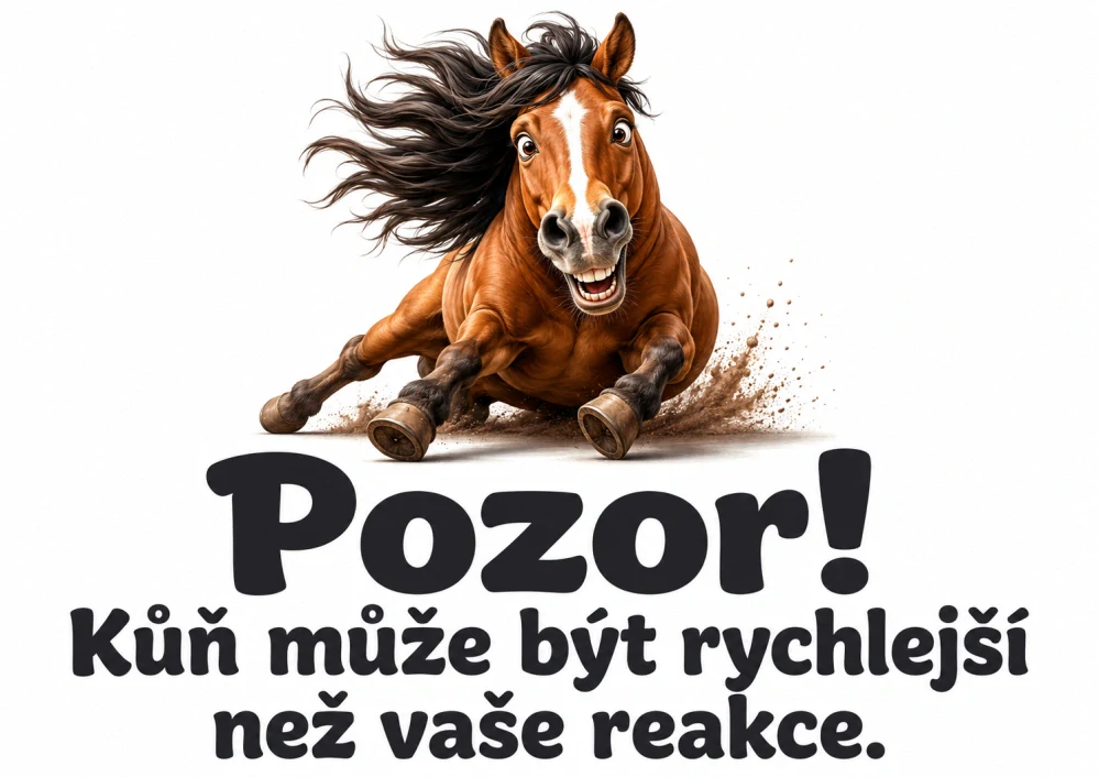 Pozor kůň a reakce