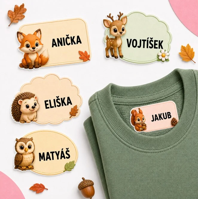 Jmenovky lesní zvířátka 24ks