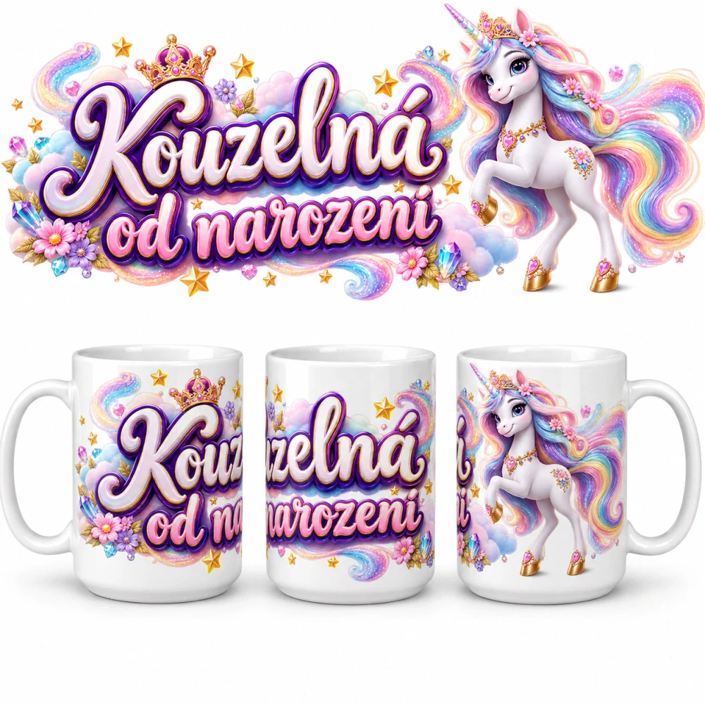 Keramický hrnek - Kouzelná od narození