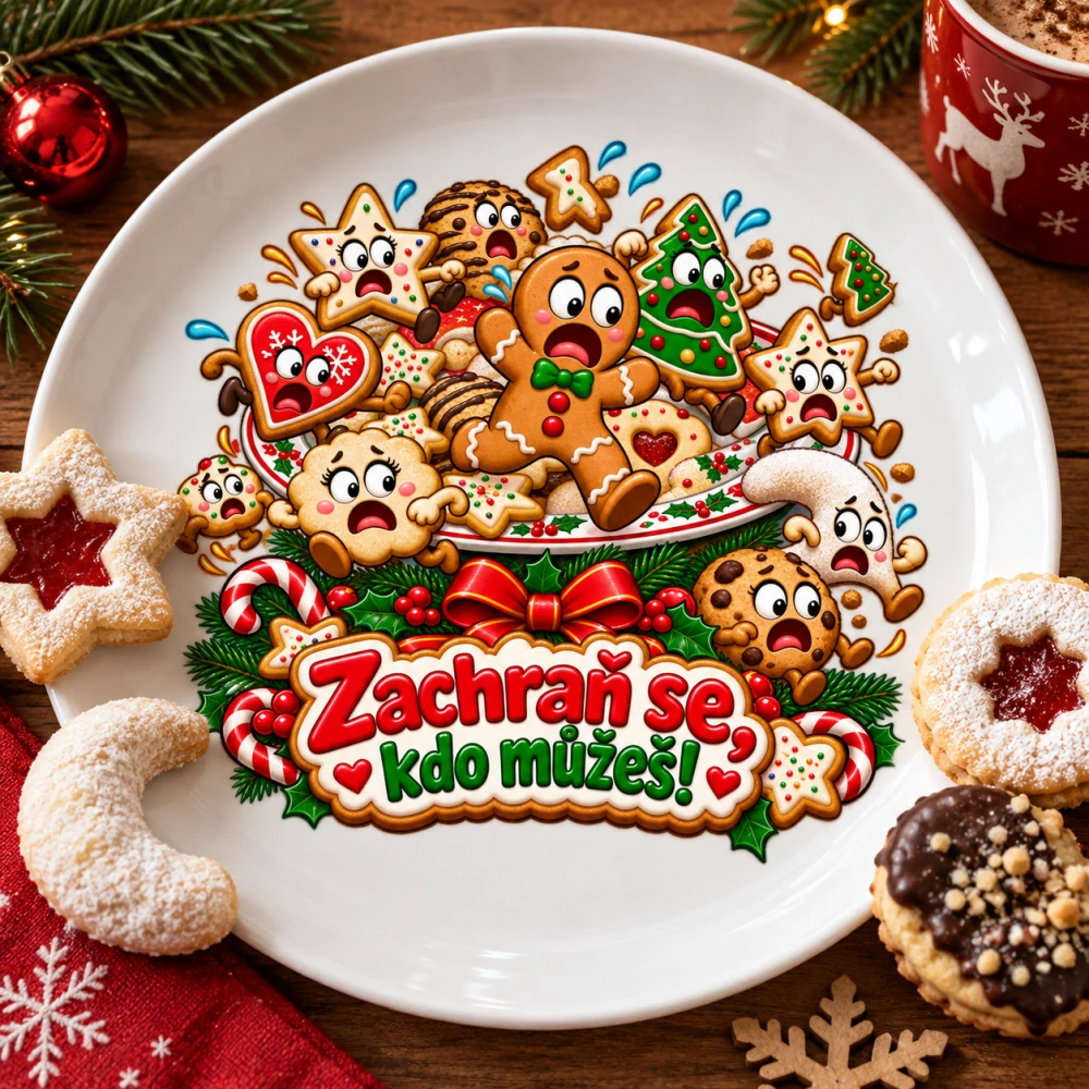 Vánoční talíř cukroví - zachraň se kdo můžeš