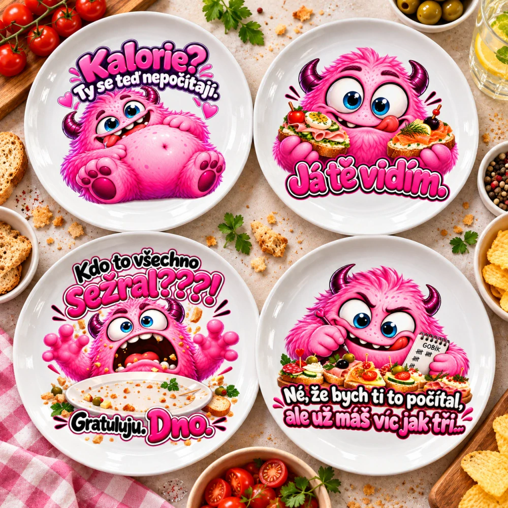 Gobíkova kolekce talířů – 4 vtipné motivy