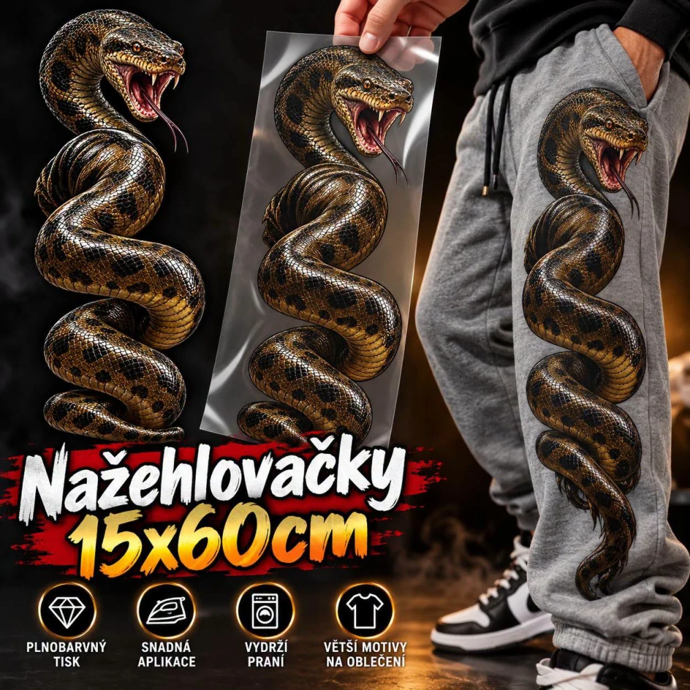 Vekoformátové nažehlovačky Temné bestie 15 × 60 cm