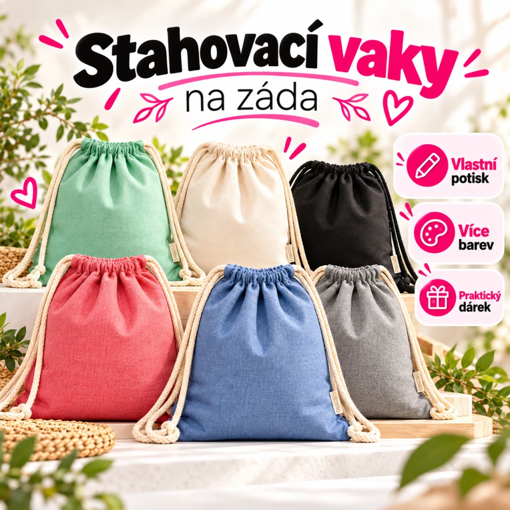 Stahovací vak na záda s vlastním potiskem