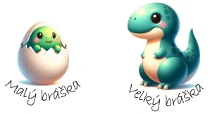 Malý a velký bráška dino
