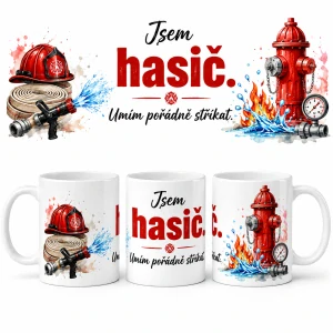 Keramický hrnek hasič