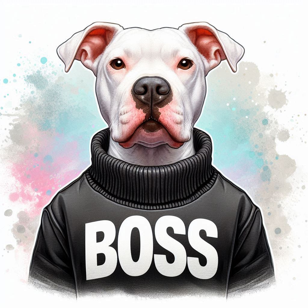 Argentinská doga v mikině boss