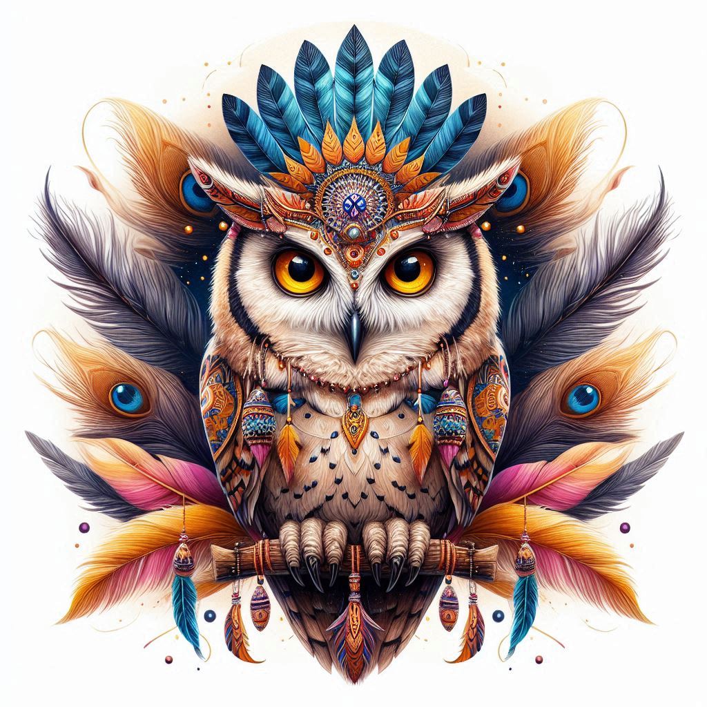 Sova - indianský styl