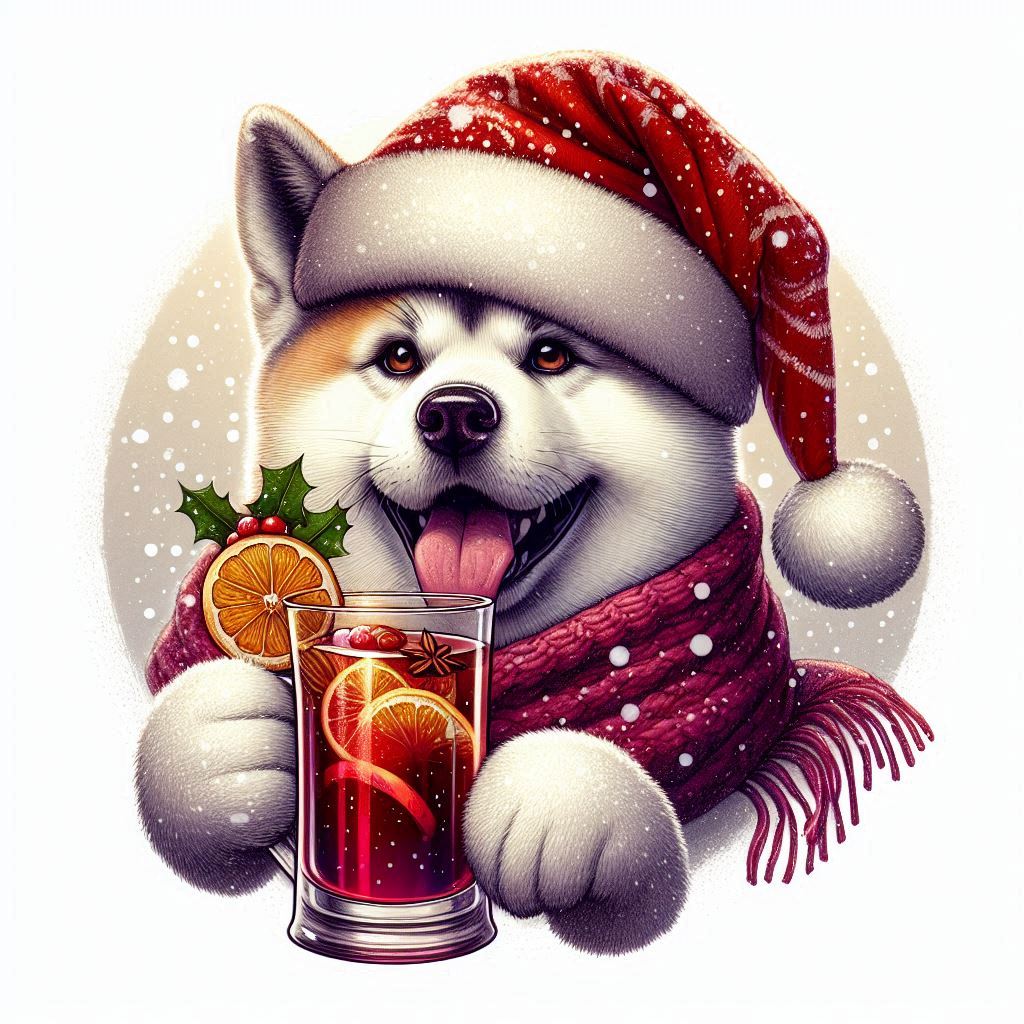 Vánoční Akita Inu