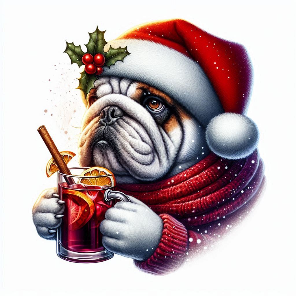 Anglický buldog - vánoce