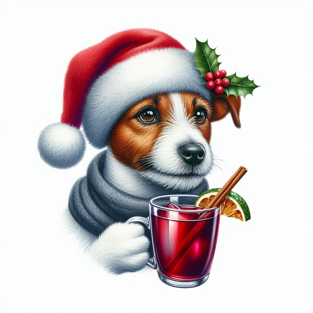 Jack russel  - vánoce