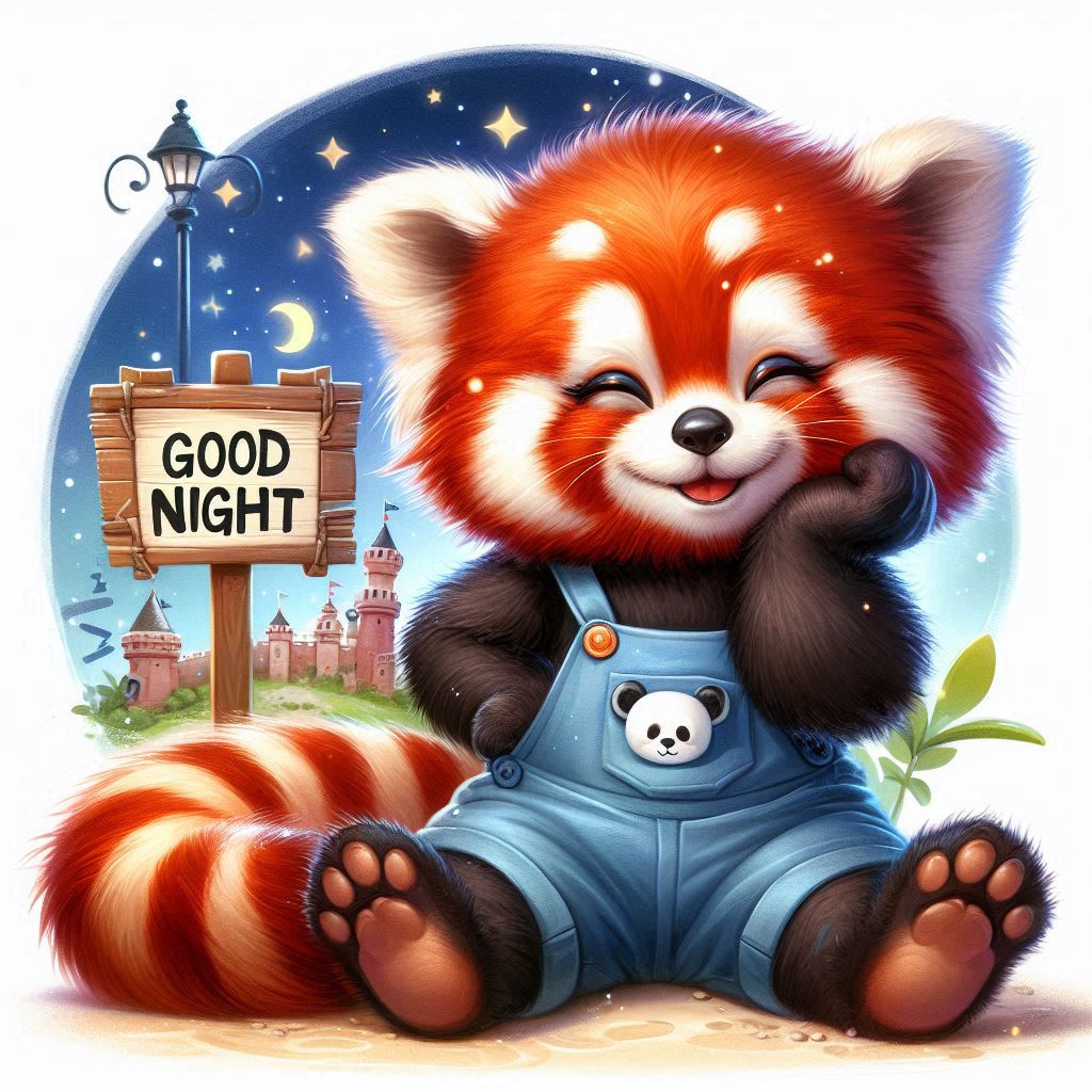 Panda červená - dobrou noc
