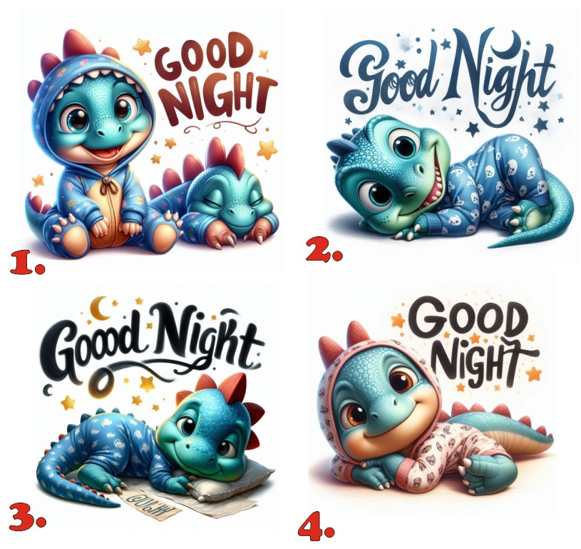 Dinosaurus na pyžamko - 4 motivy