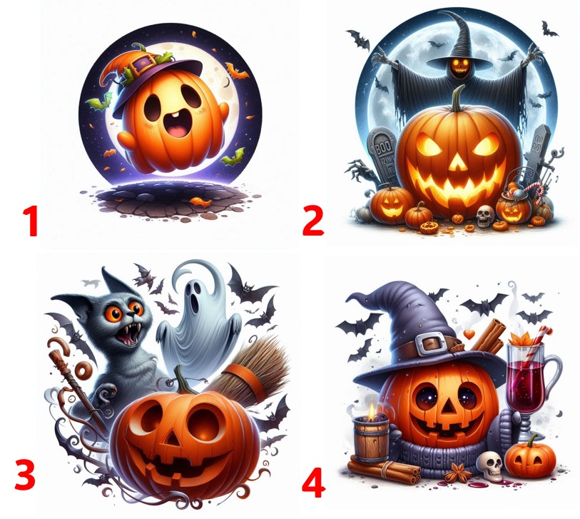 Strašidelná dýně - 4 motivy