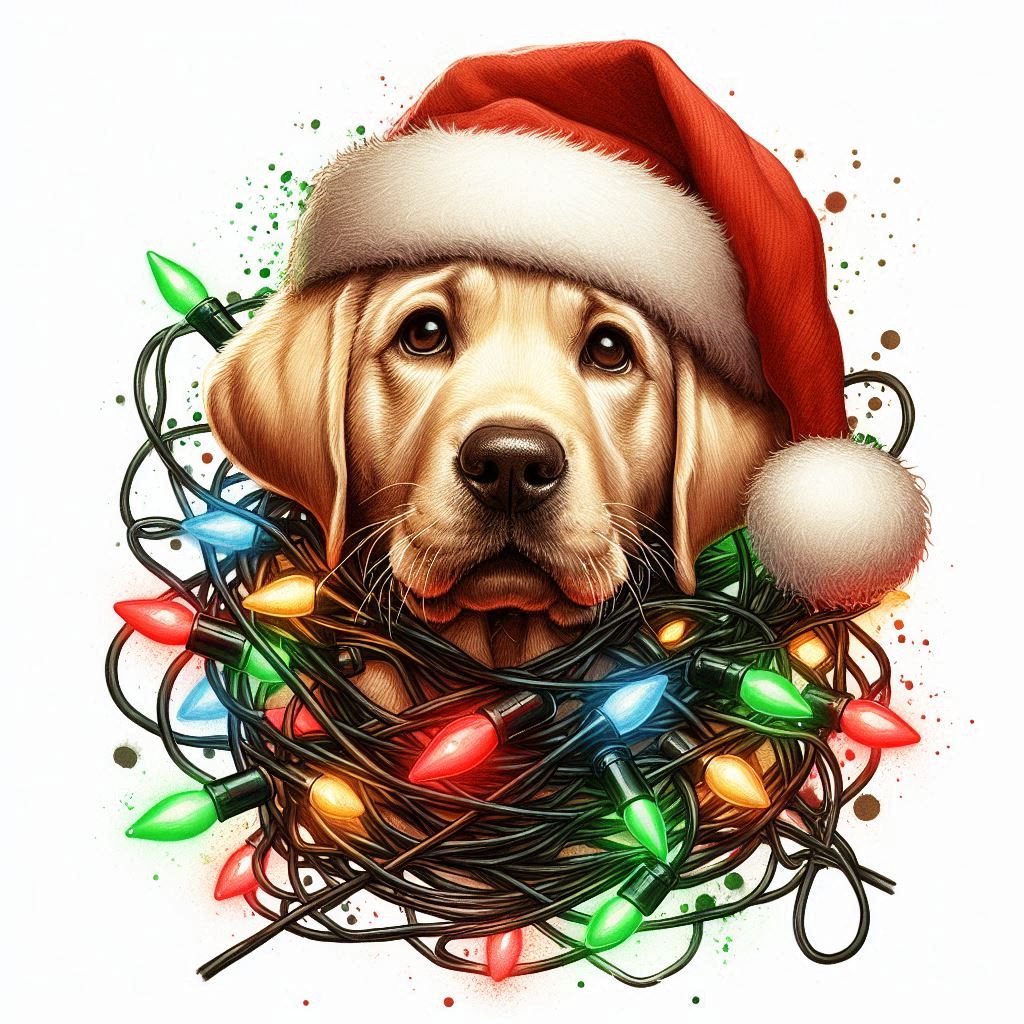 Labrador a světýlka