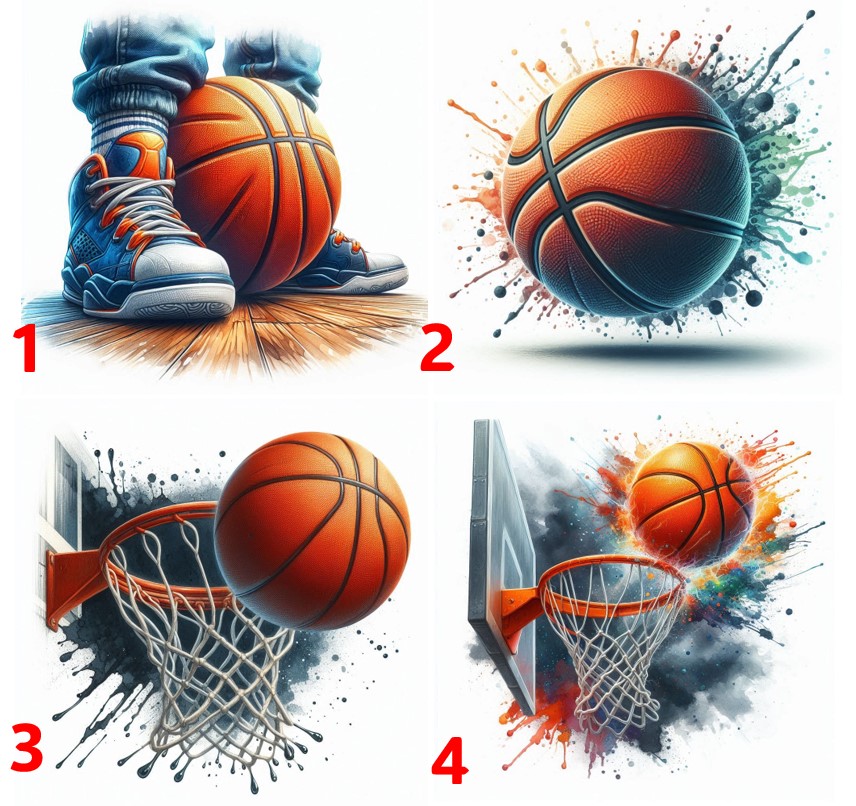 Basketbalový míč - 4 motivy