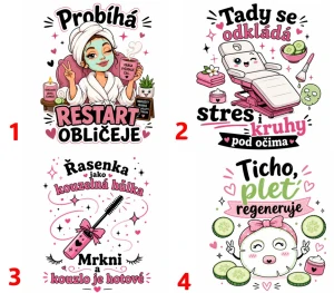 Kosmetička a texty - 4 motivy