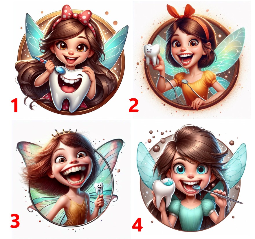 Zoubková víla cute - 4 motivy