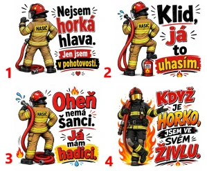 Hasič a text - 4 motivy