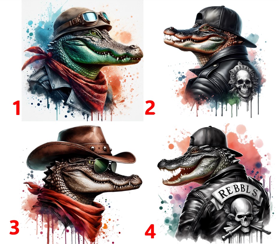 Krokodýl - rebel - 4 motivy