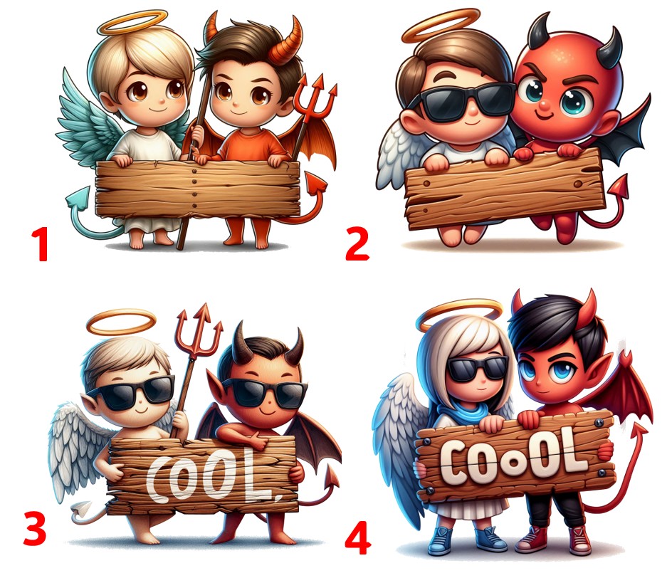 Andílek a čertík - 4 motivy