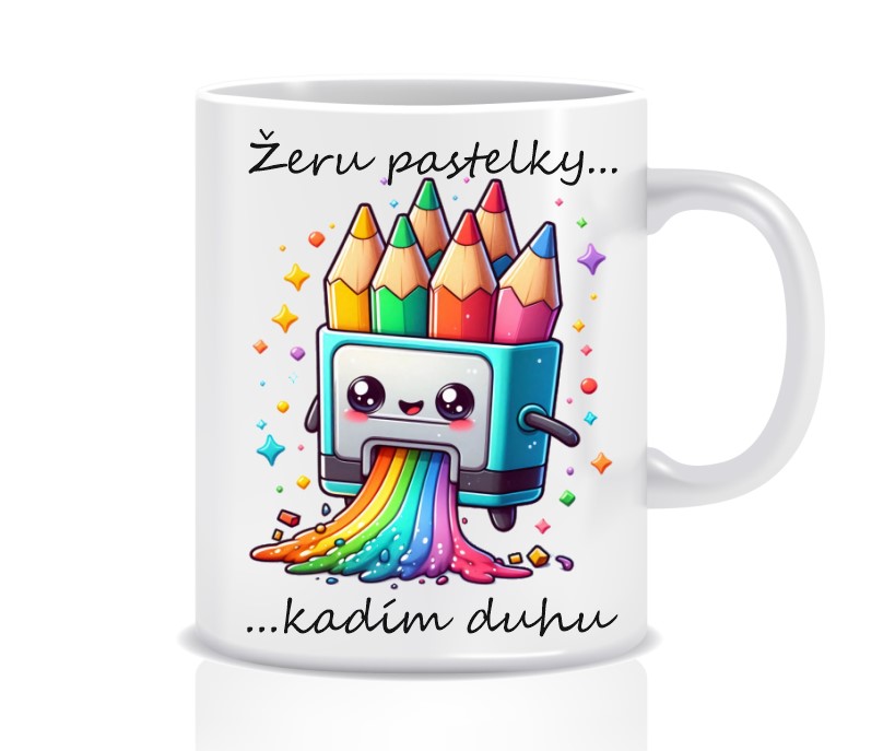 Keramický hrnek - žeru pastelky