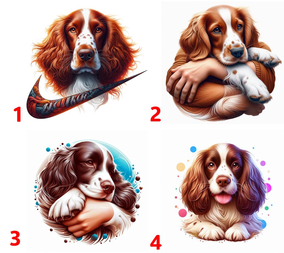 Anglický špringeršpaněl hnědý - 4 motivy