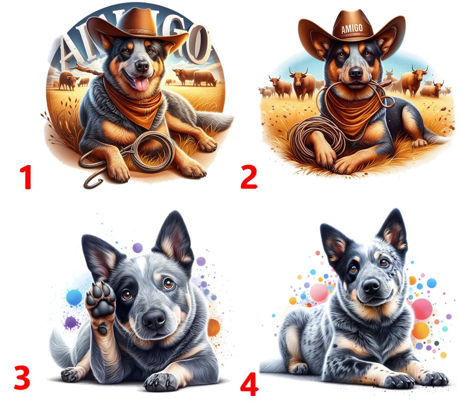 Australský honácký pes - 4 motivy