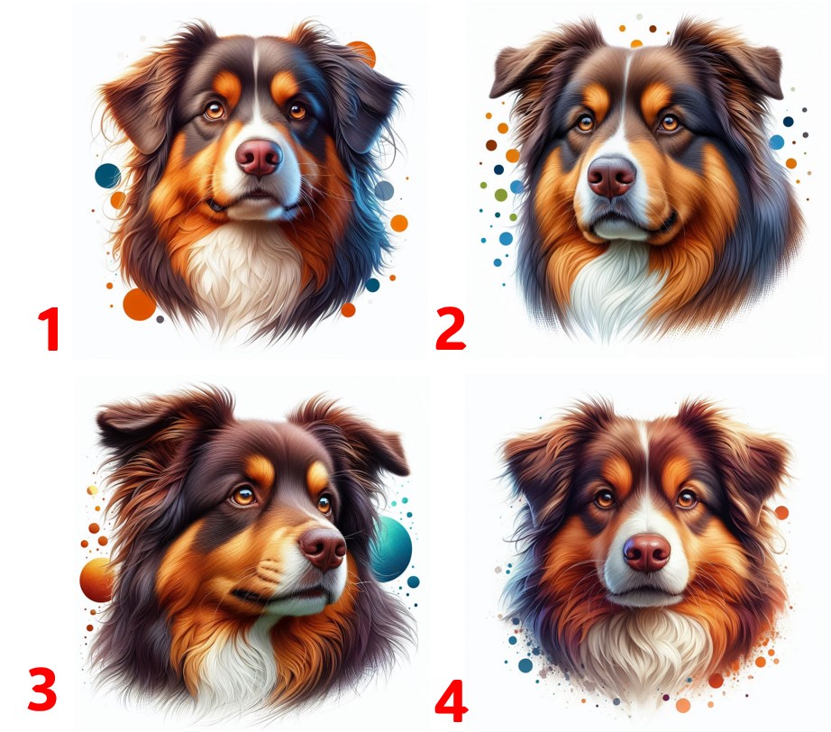 Australský ovčák hnědý - 4 motivy