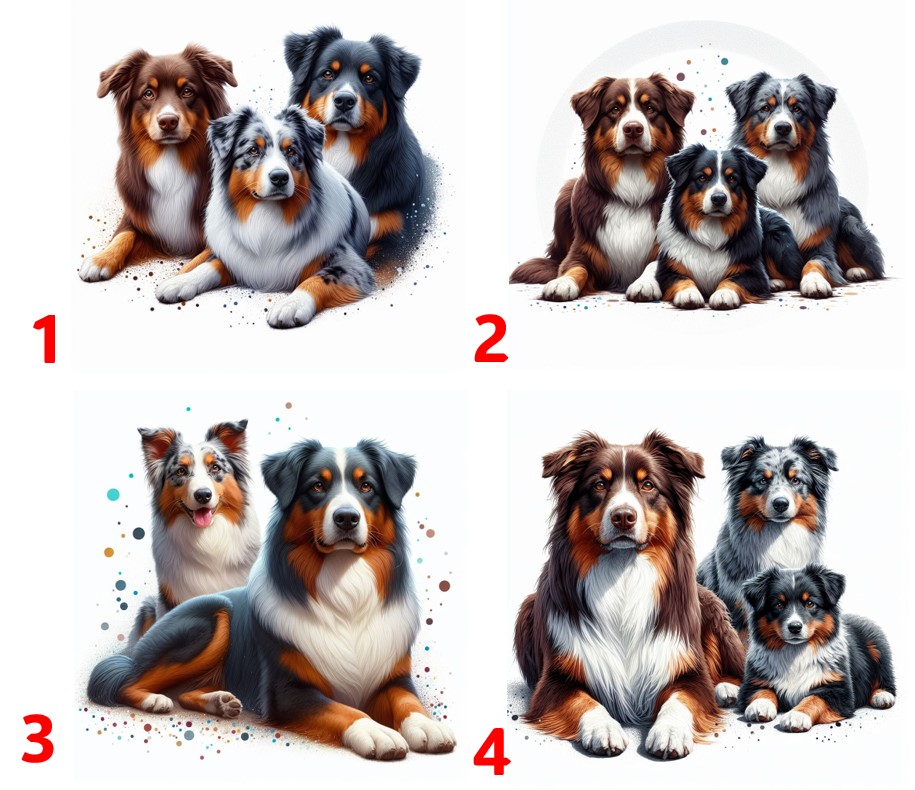 Australský ovčák - 4 motivy