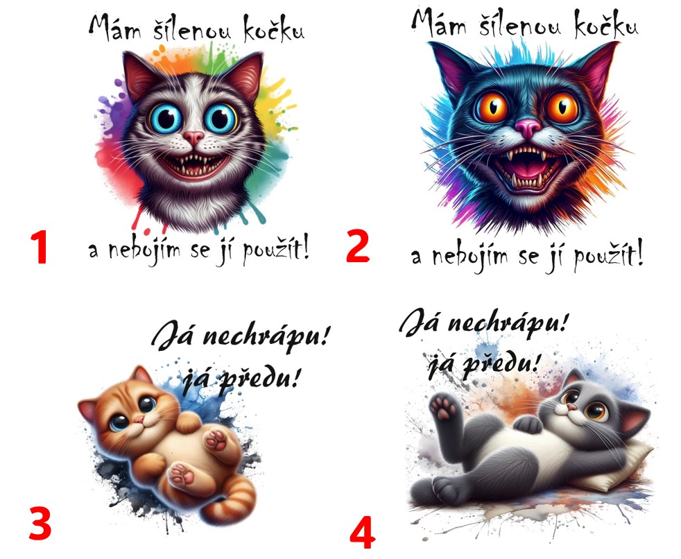 Šílená kočka - 4 motivy