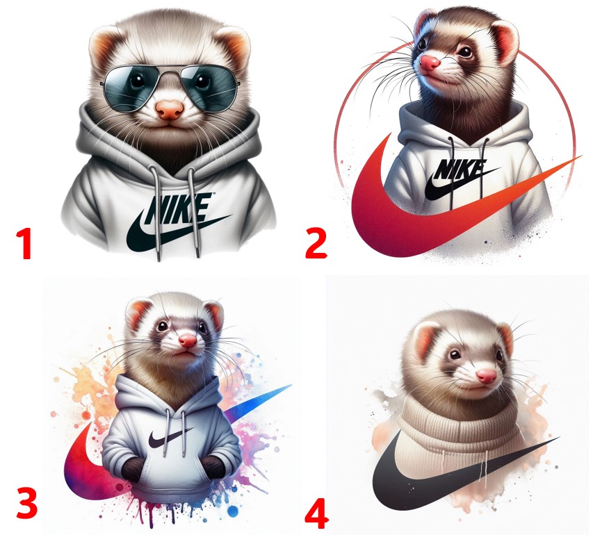 Fretka nike - 4 motivy