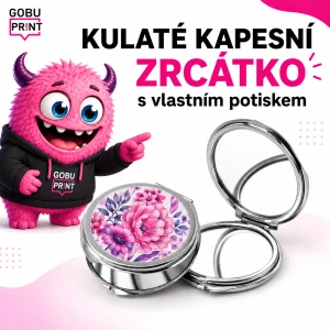 Kulaté kapesní zrcátko s vlastním potiskem