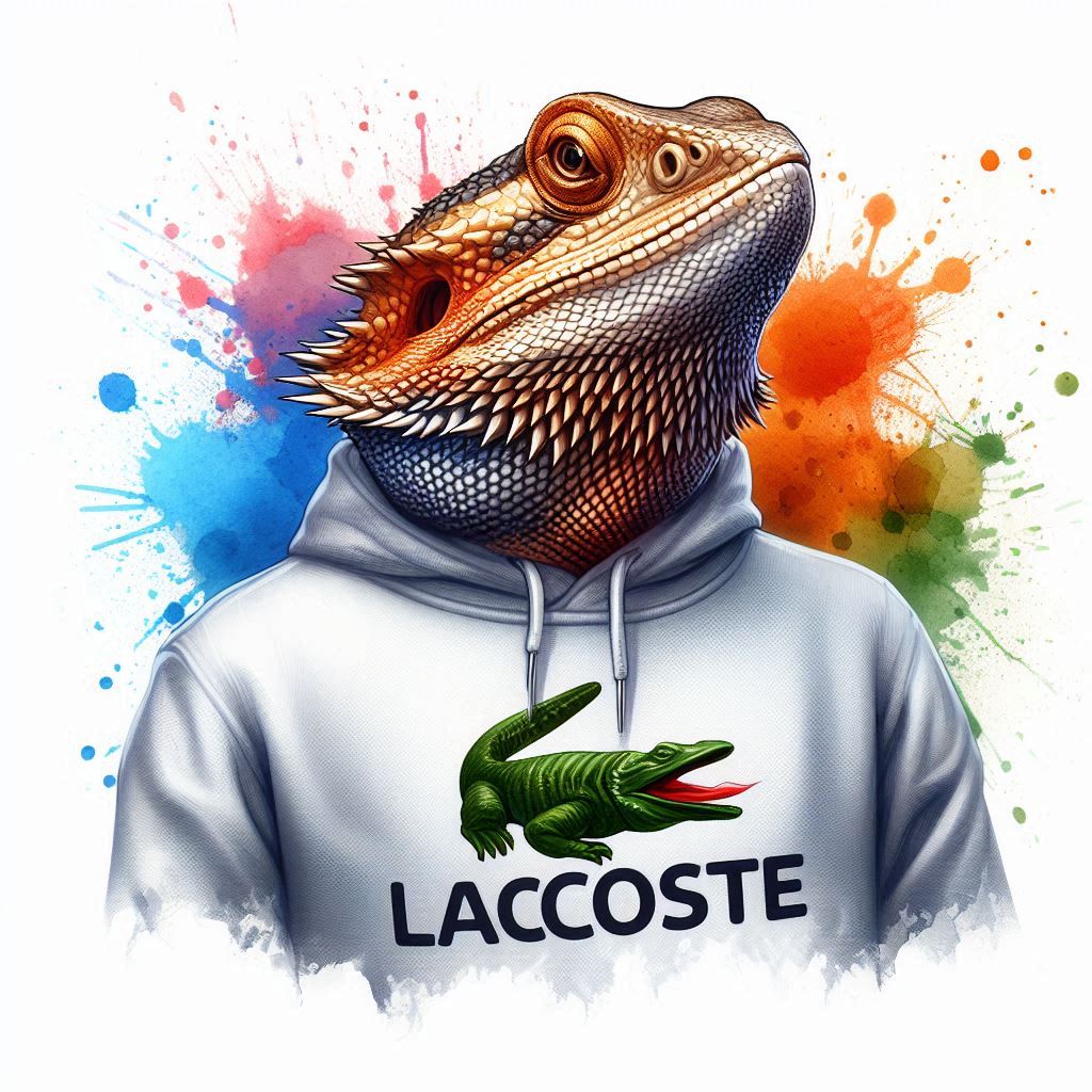 Agama vousatá v mikině 