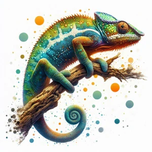 Chameleon na větvi