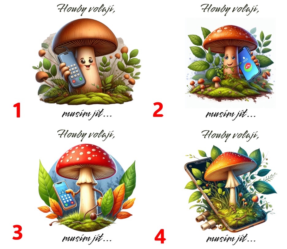 Houby volají, musím jít - 4 motivy