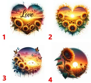 Slunečnice love - 4 motivy