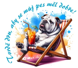 Anglický buldog s textem